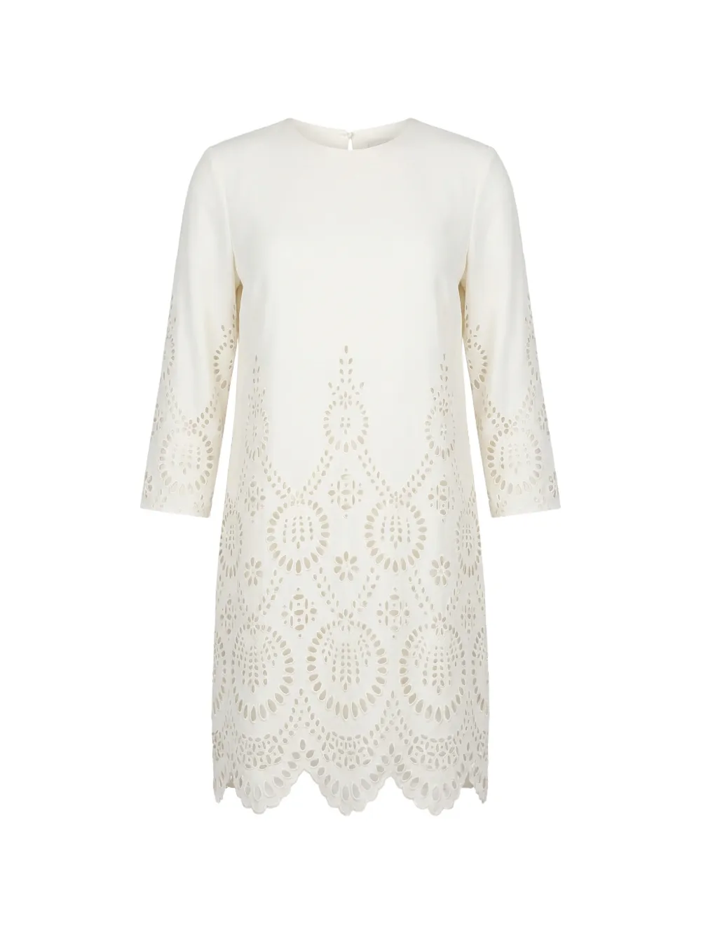 Valentino Garavani Broderie anglaise gewelfde jurk Wit
