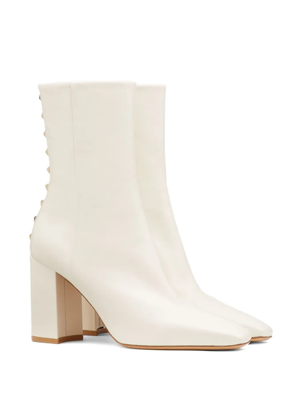 Valentino Garavani 90 mm laarzen met blokhak en studs Beige