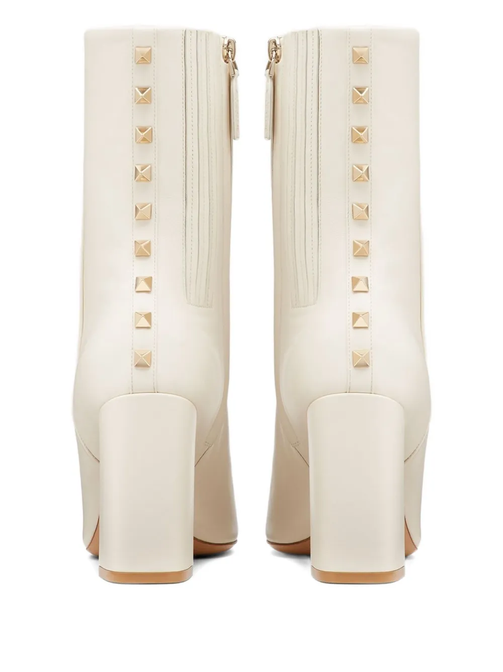 Valentino Garavani 90 mm laarzen met blokhak en studs Beige