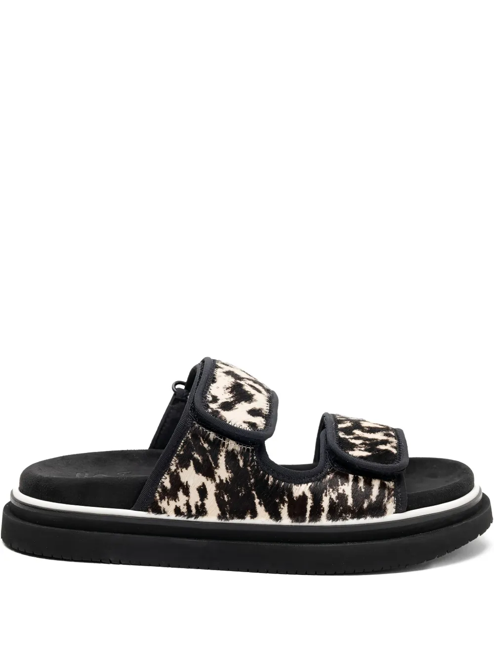 Hogan double-strap flat sandals Black