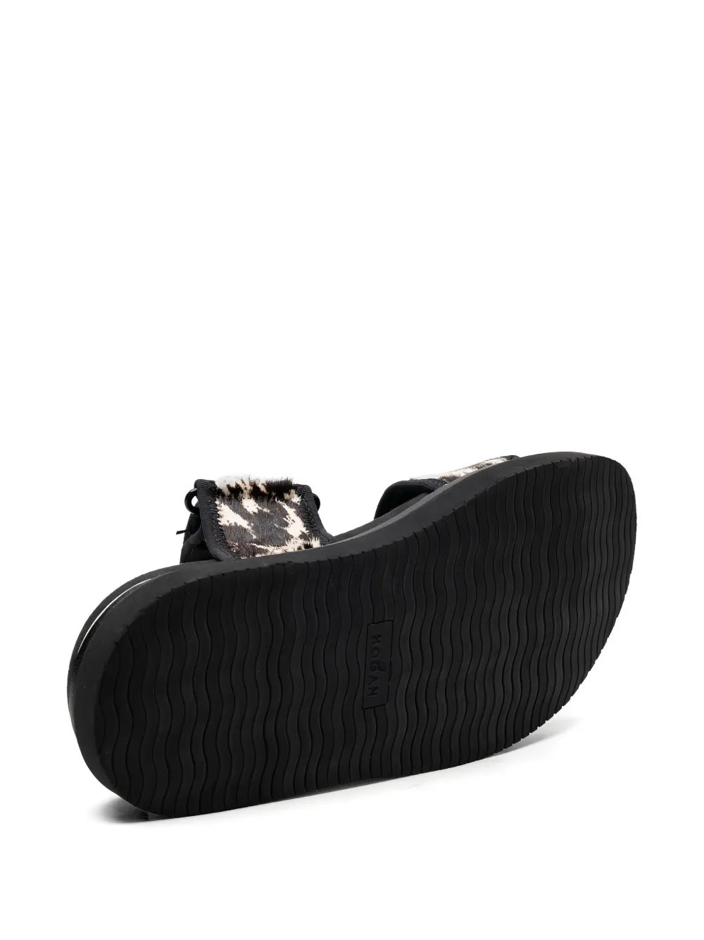 Hogan double-strap flat sandals Zwart