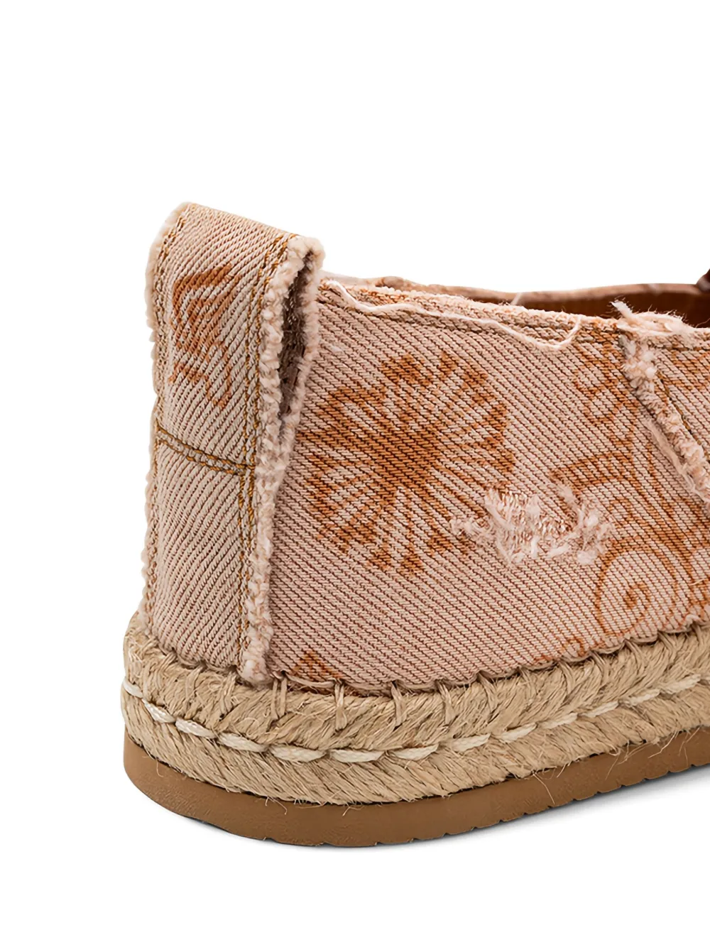 Hogan floral-print frayed espadrille Orange