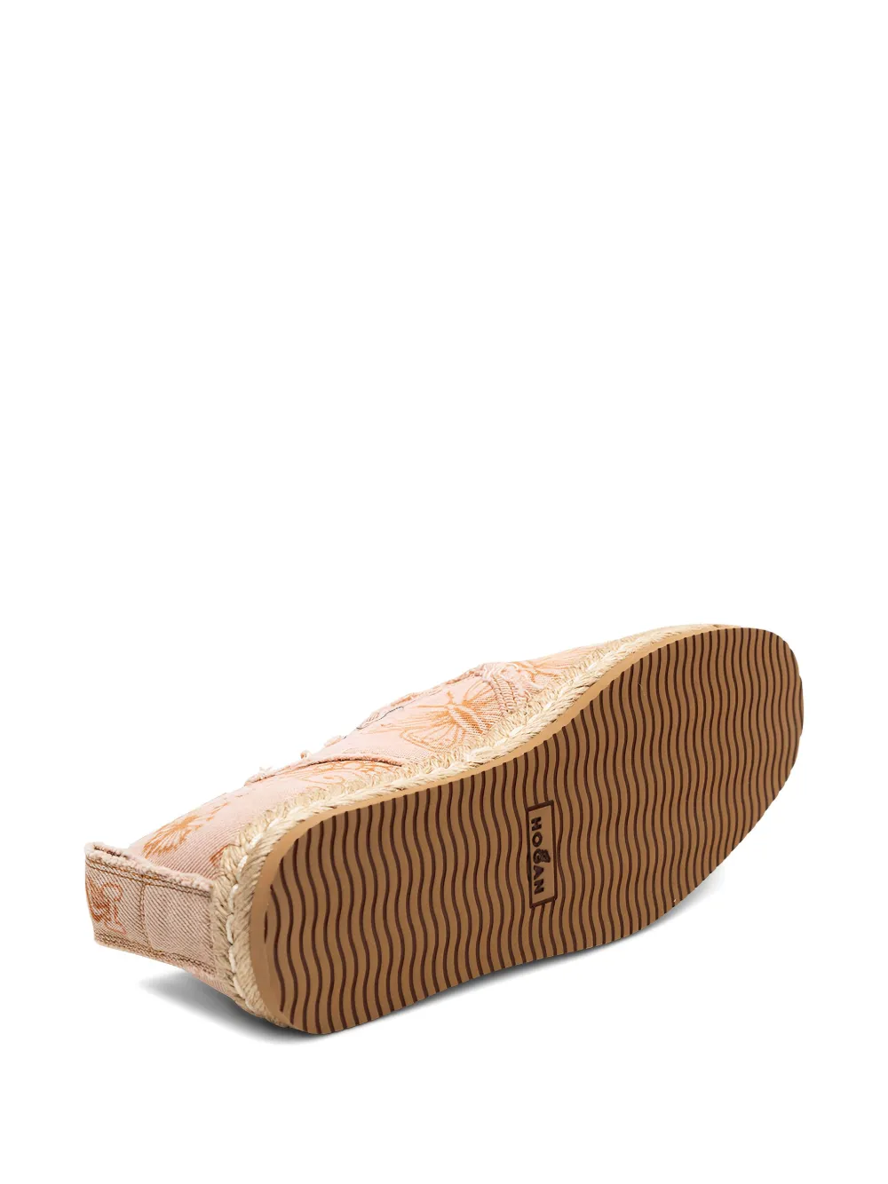 Hogan floral-print frayed espadrille Orange