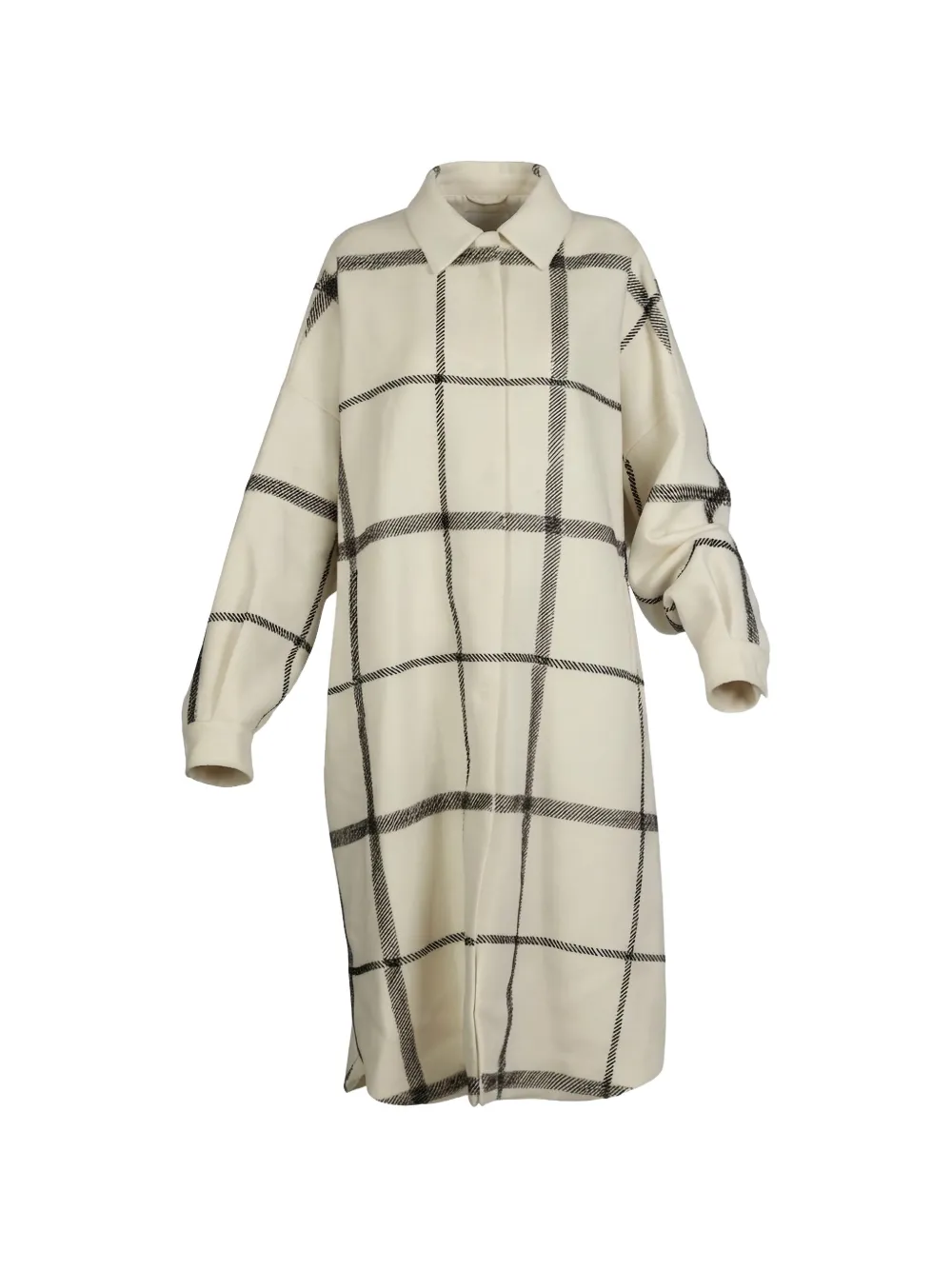 Valentino Check-pattern Oversized Coat In Neutral