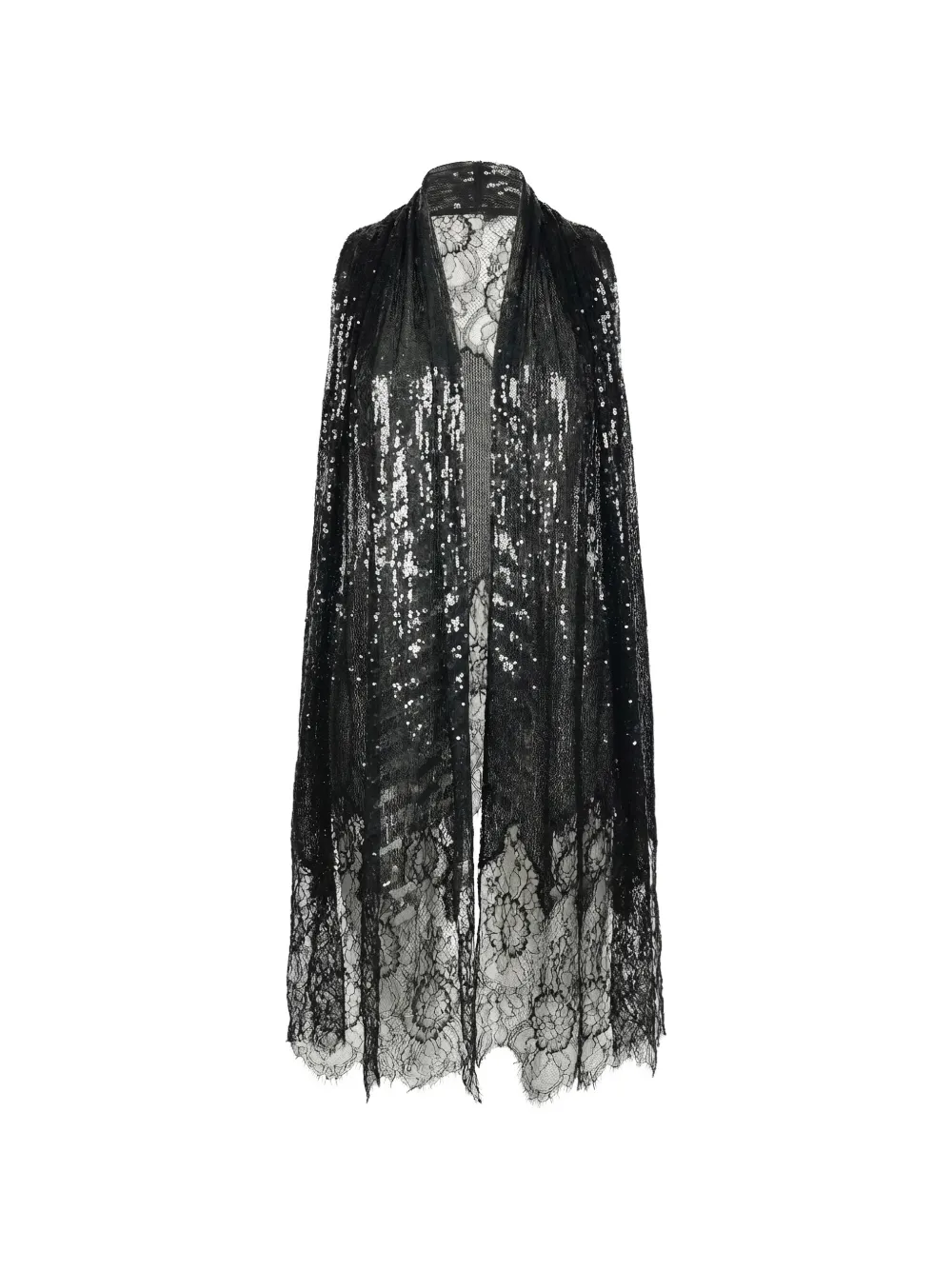 Valentino Garavani sequin-embellished lace scarf - Nero