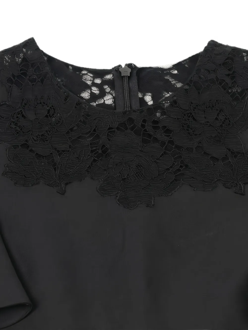 Valentino Garavani Flared jurk met kanten afwerking Zwart