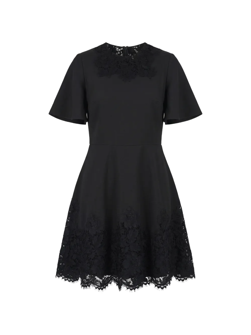 Valentino Garavani lace-trimmed flared dress - Nero