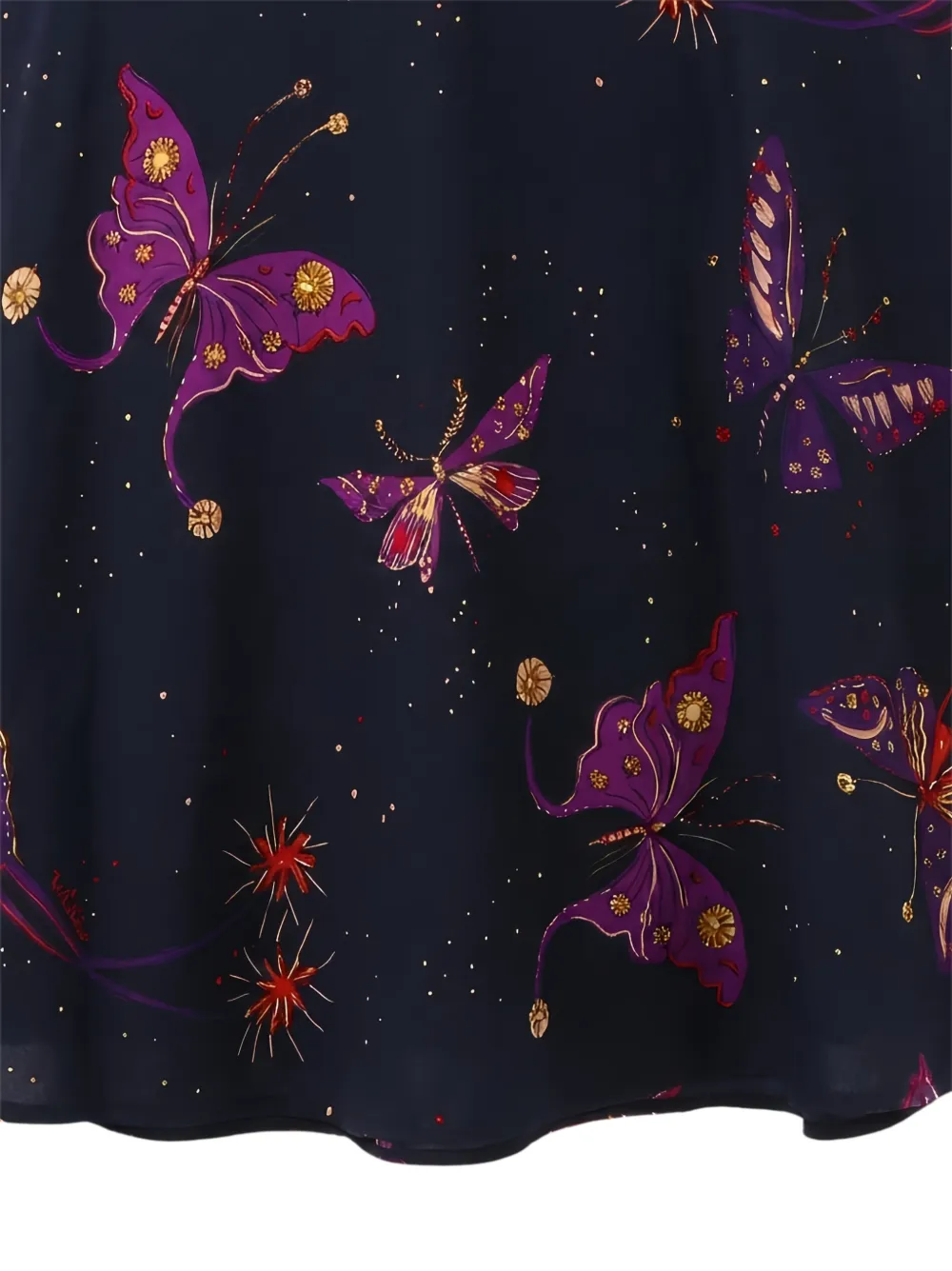 Valentino Garavani butterfly-print puffed-sleeve mini dress Blauw
