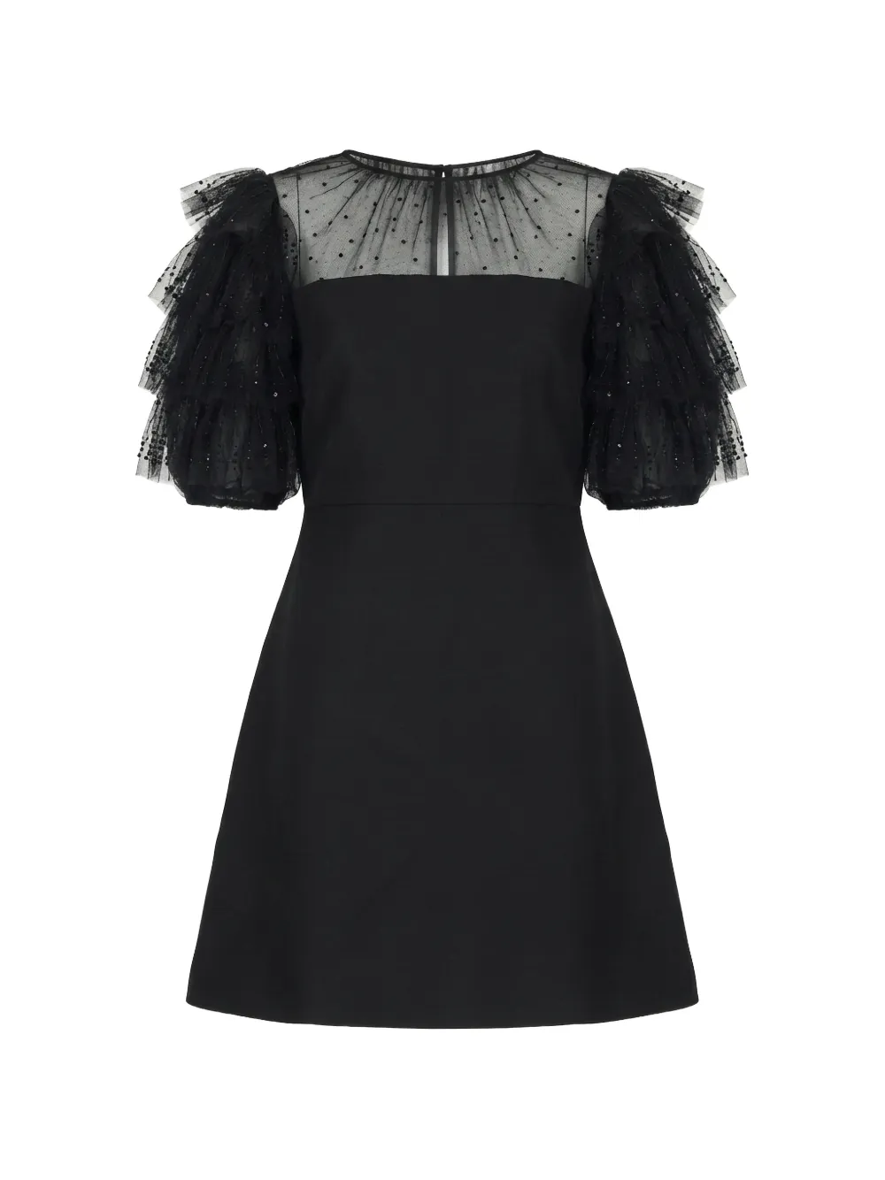 Valentino Garavani bead-embellished ruffled midi dress - Black