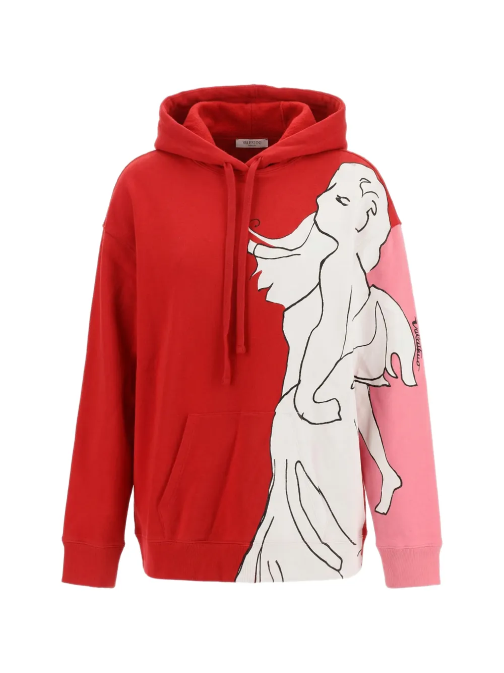 Valentino Garavani graphic-print drawstring hoodie - Rosso