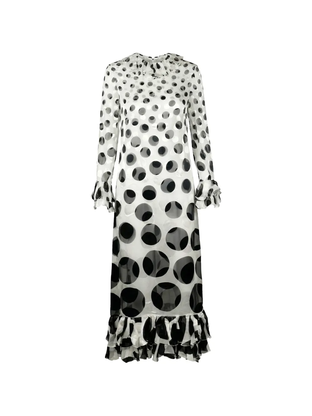 Valentino Garavani polka-dot ruffled maxi dress - Weiß