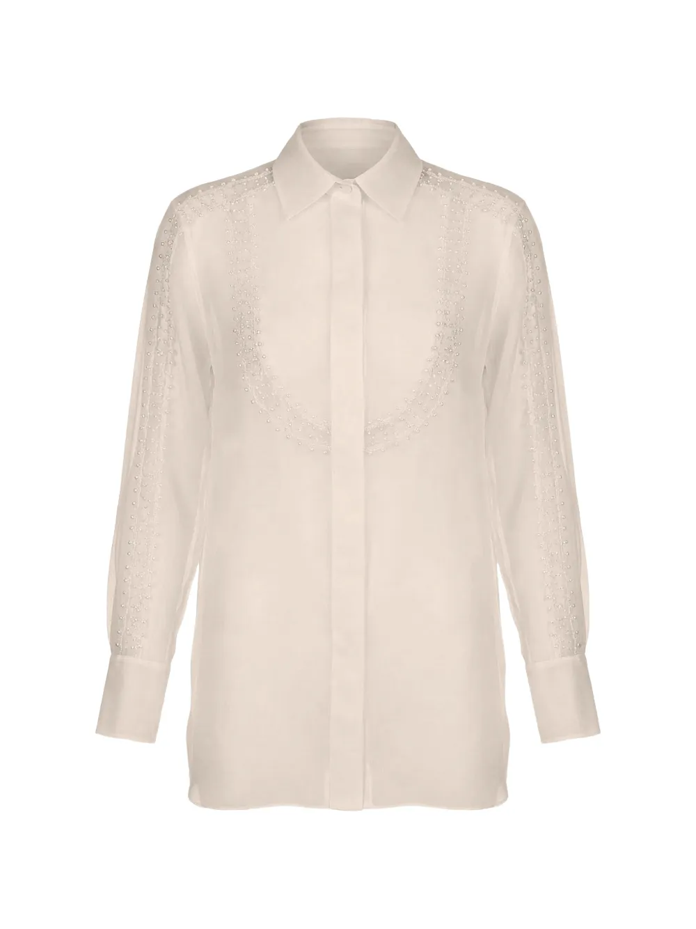 Valentino Garavani bead-embellished sheer shirt · XXXS