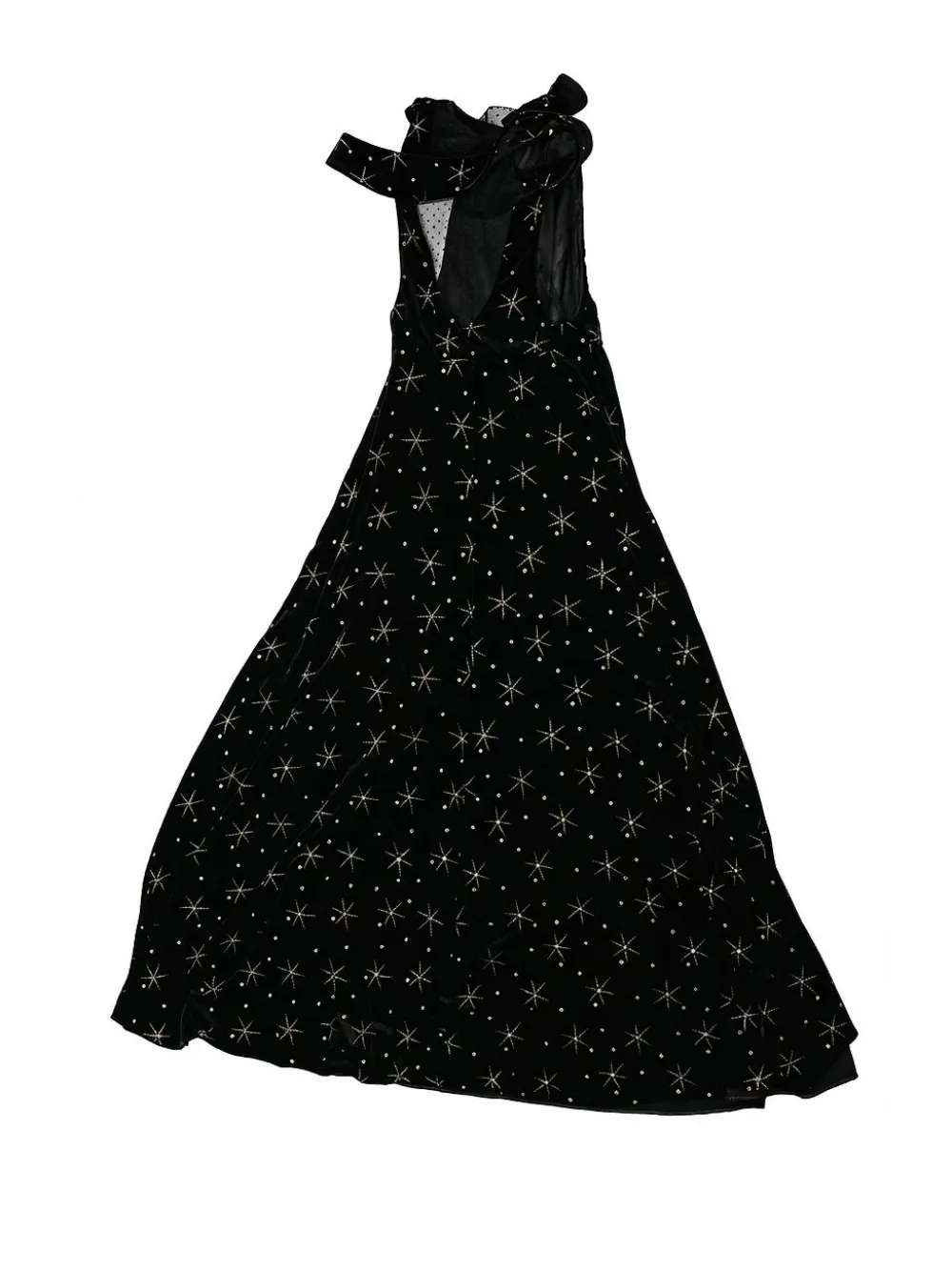 Valentino Garavani star-print cold-shoulder dress Zwart