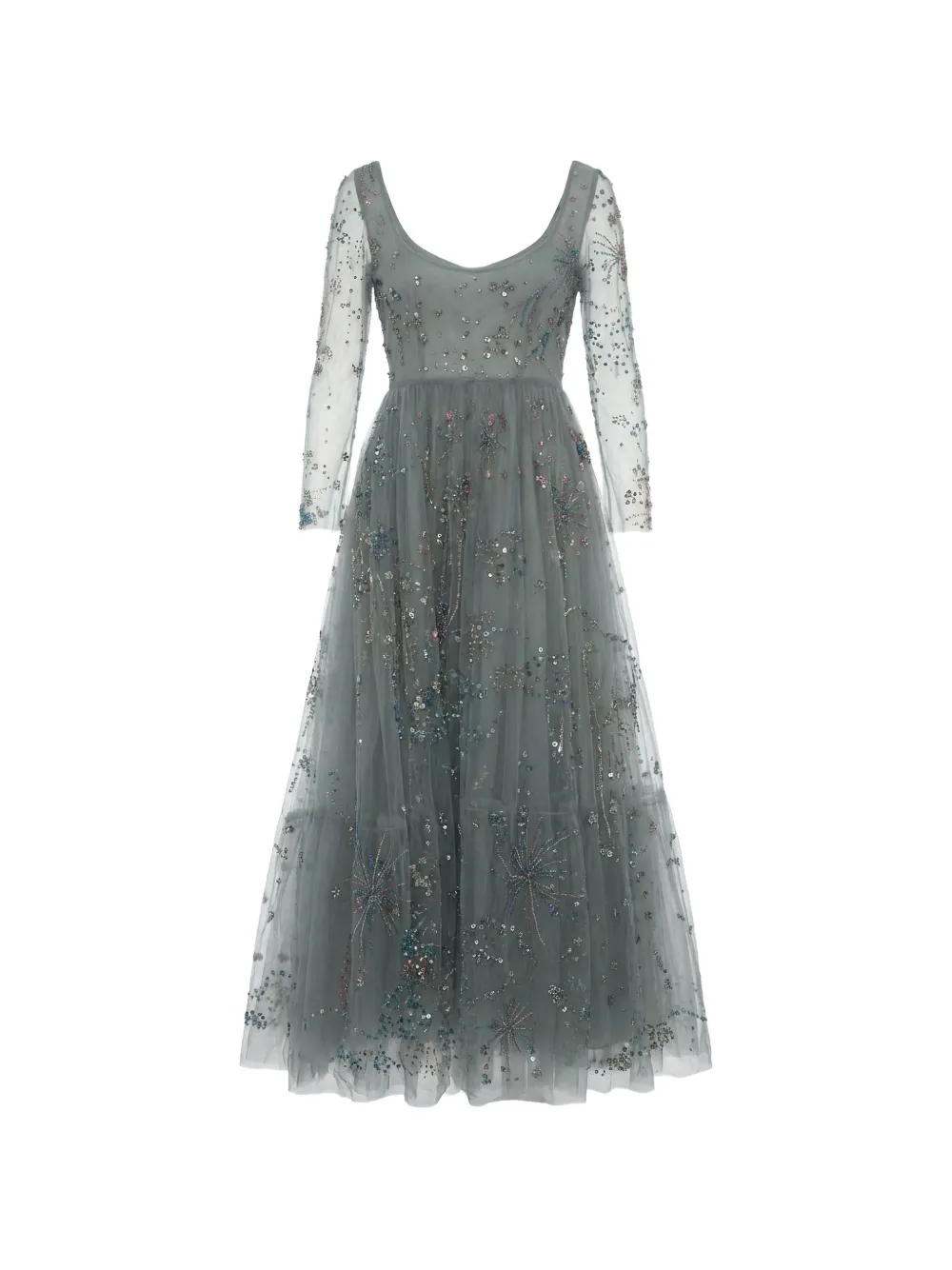 Valentino Garavani bead-embellished tulle maxi dress - Grau