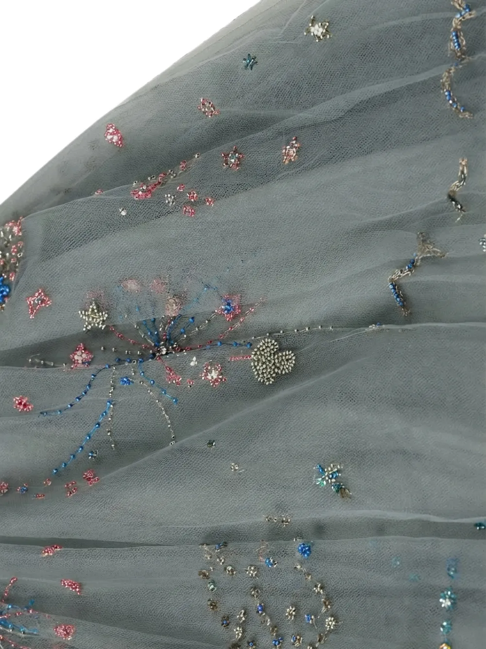 Valentino Garavani bead-embellished tulle maxi dress Grijs
