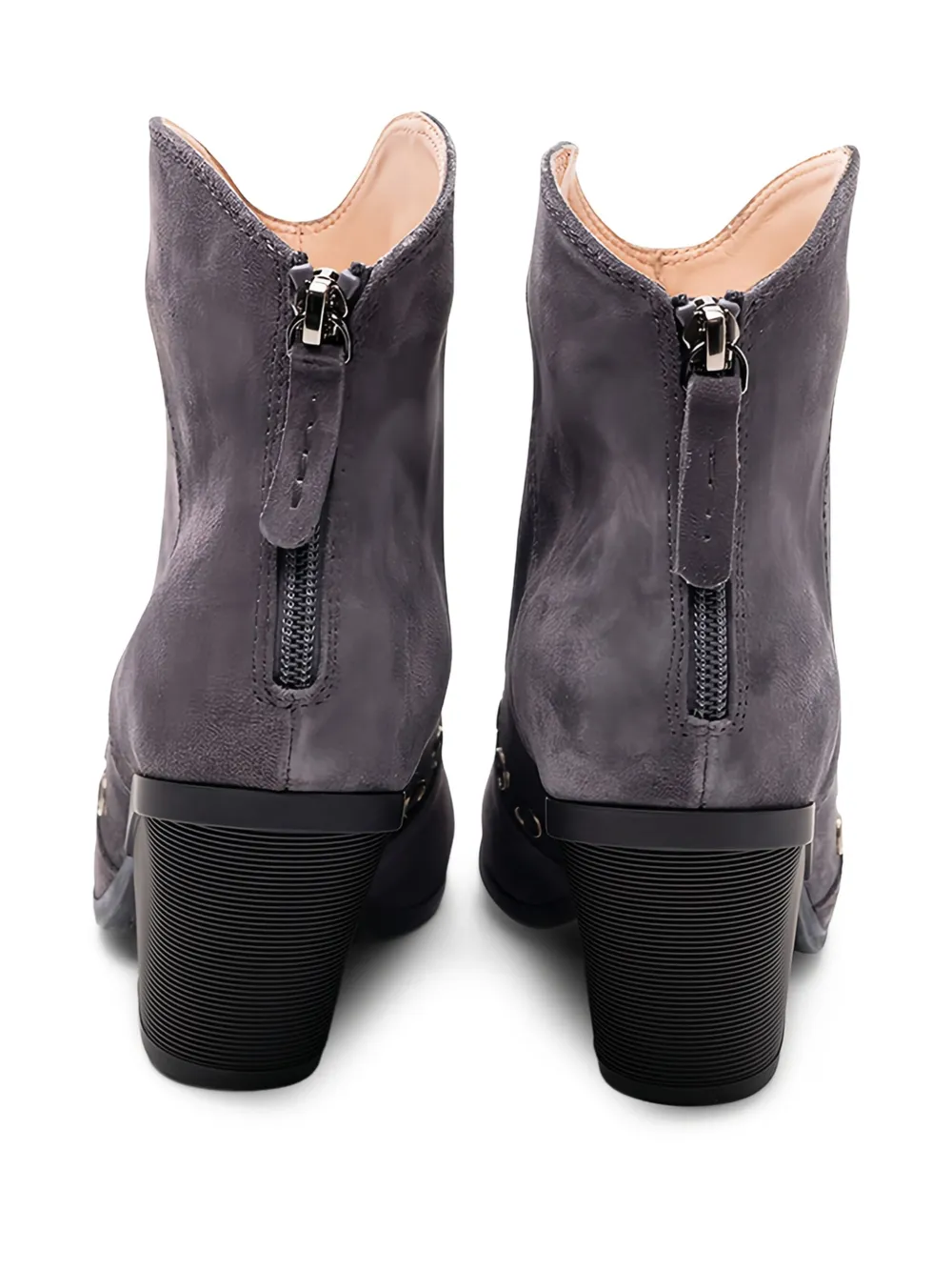 Hogan eyelet-embellished suede boots Grey