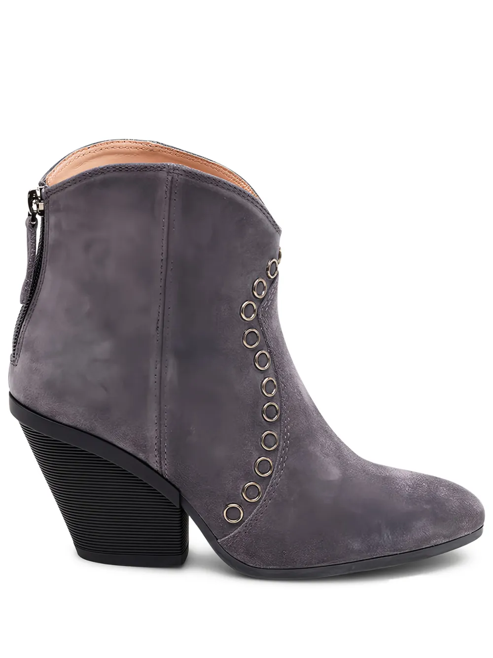 Hogan eyelet-embellished suede boots Grey