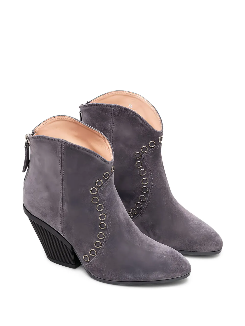 Hogan eyelet-embellished suede boots Grey