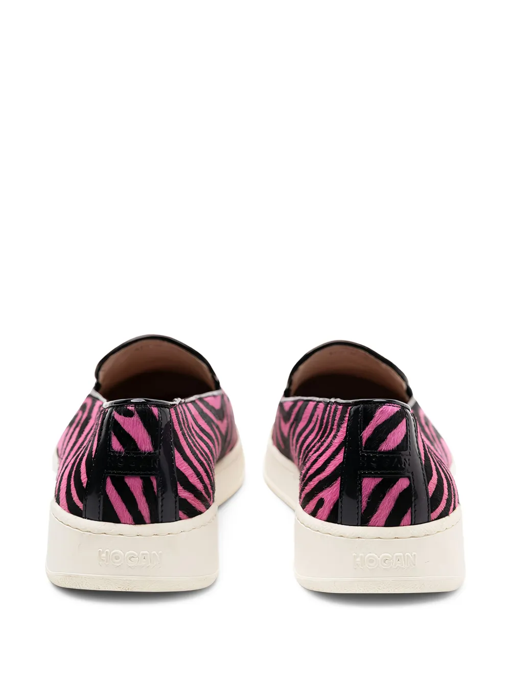 Hogan zebra-print heart-detail sneakers Pink