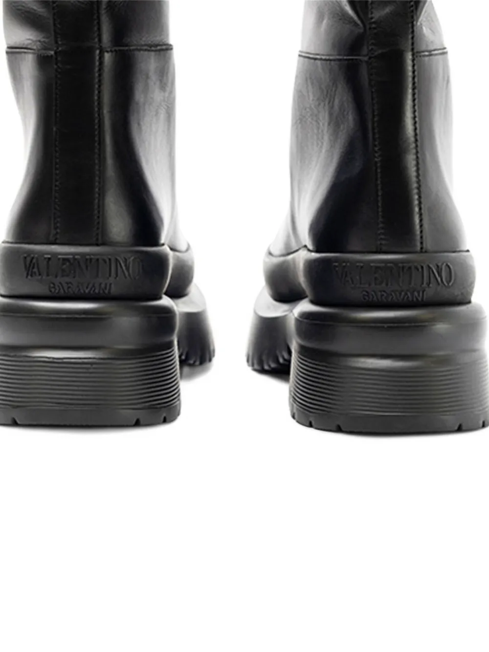 Valentino Platform-sole Boots In Black