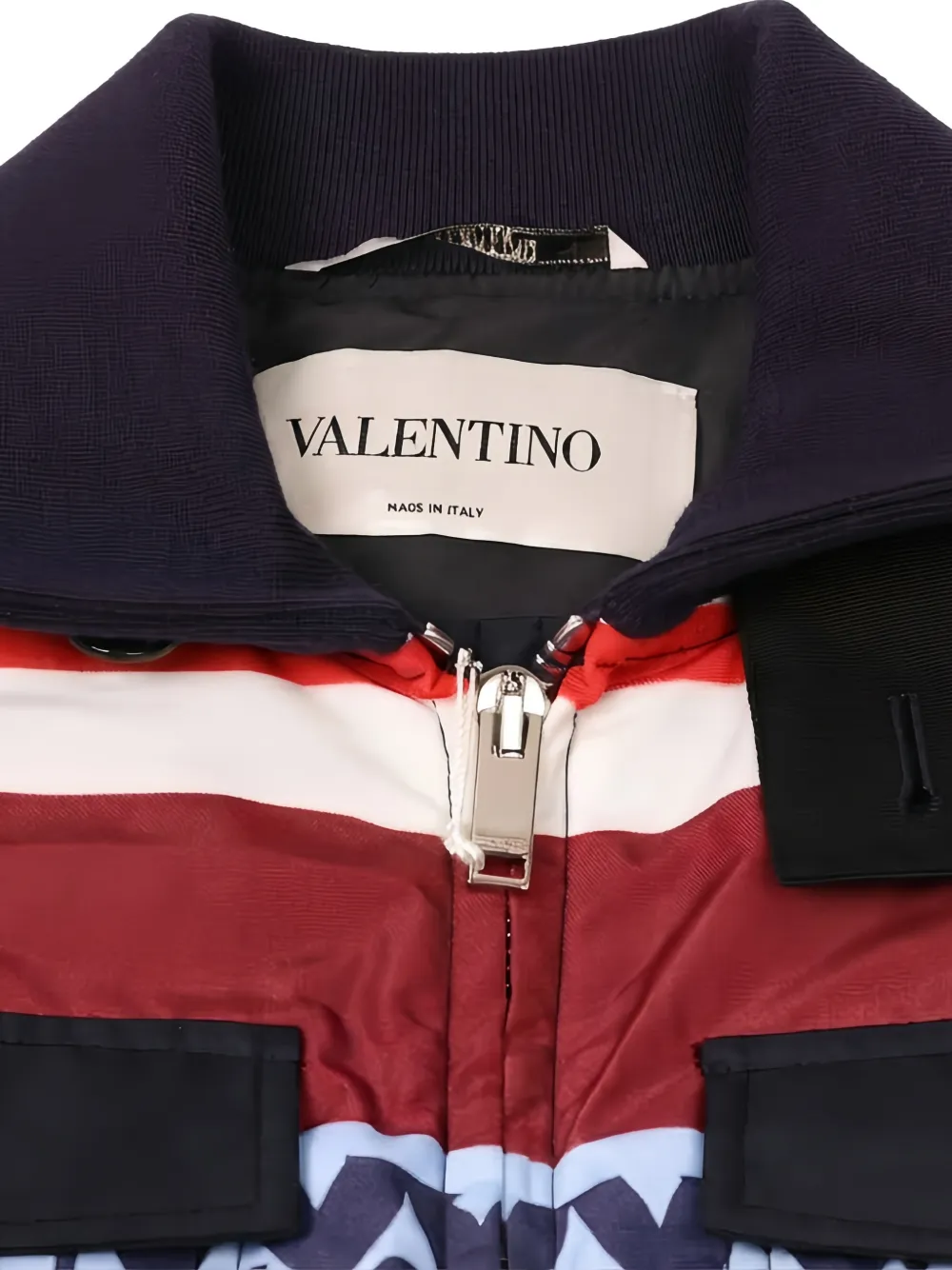 Valentino Garavani logo-print panelled jacket Blauw