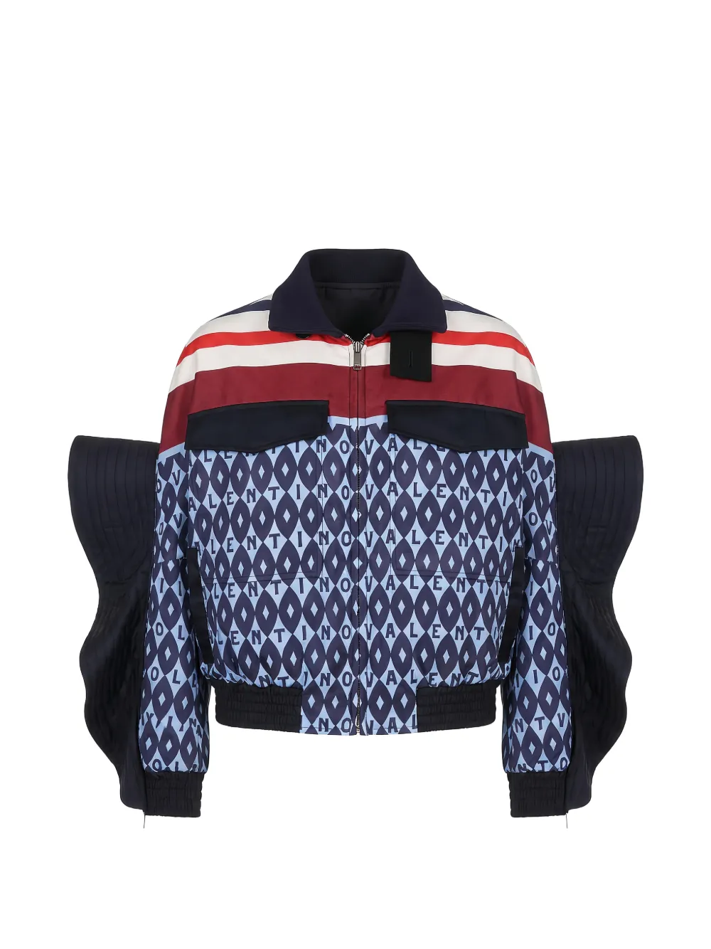 Valentino Garavani logo-print panelled jacket Blauw