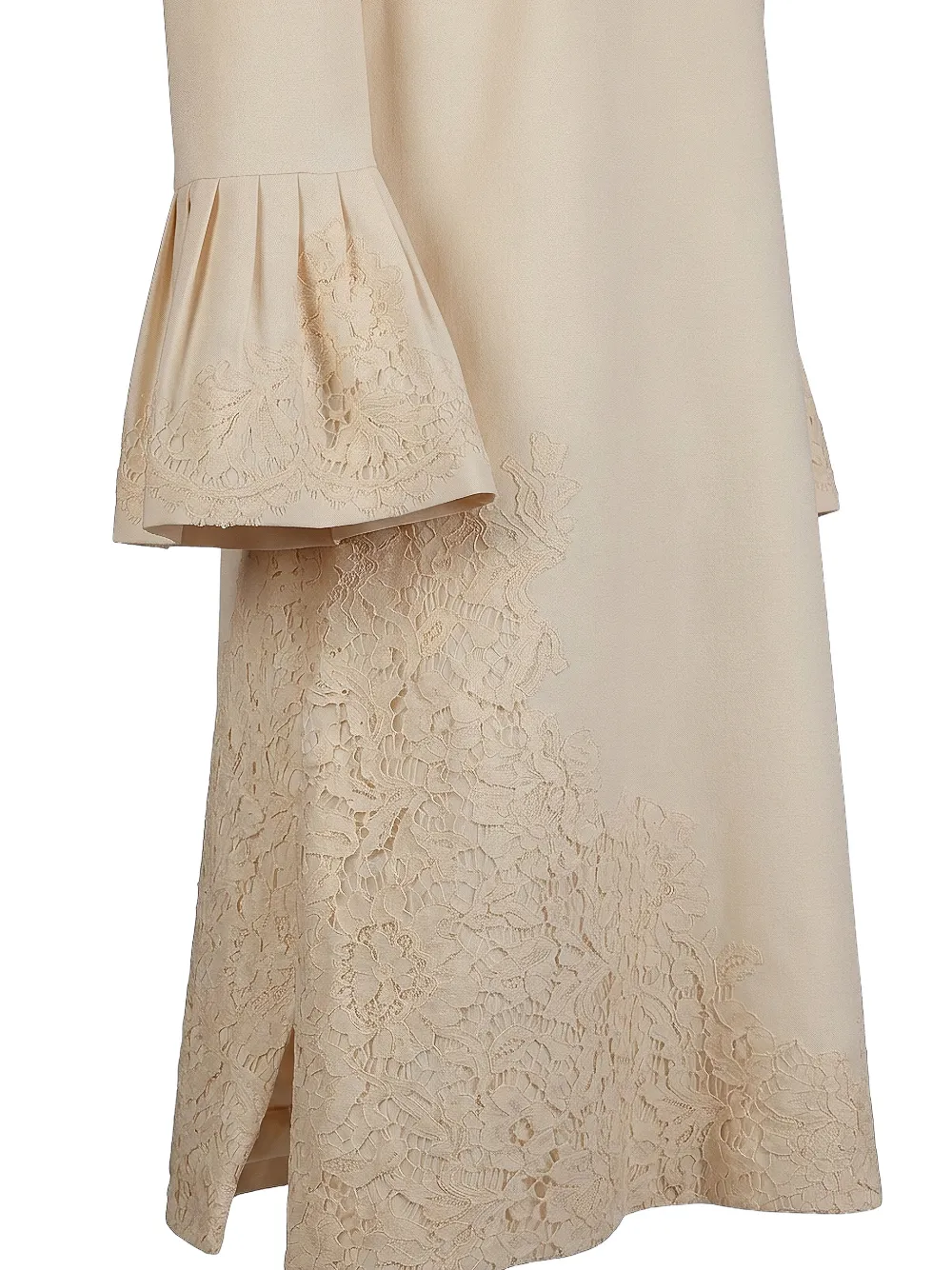 Valentino Garavani Mini-jurk met klokmouwen en kant Beige