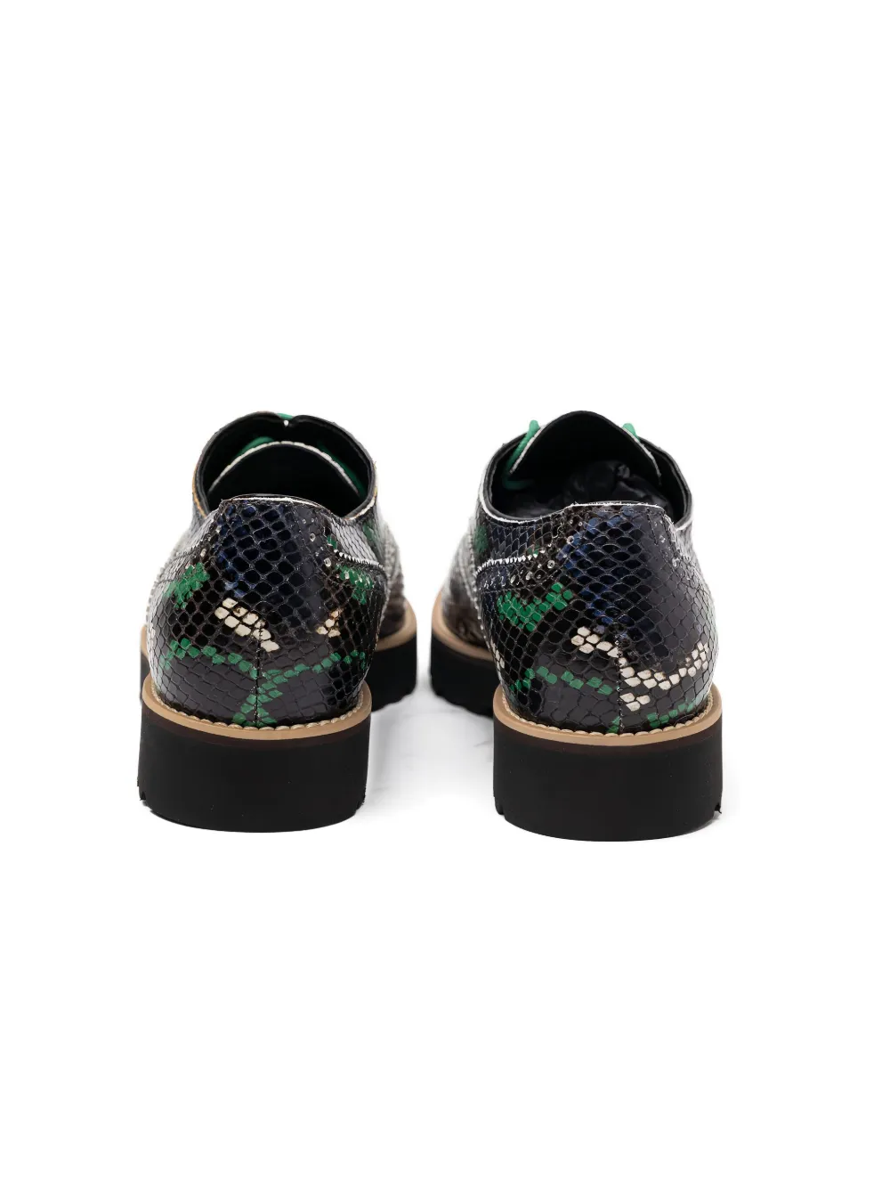 Hogan snakeskin platform brogue boots Zwart