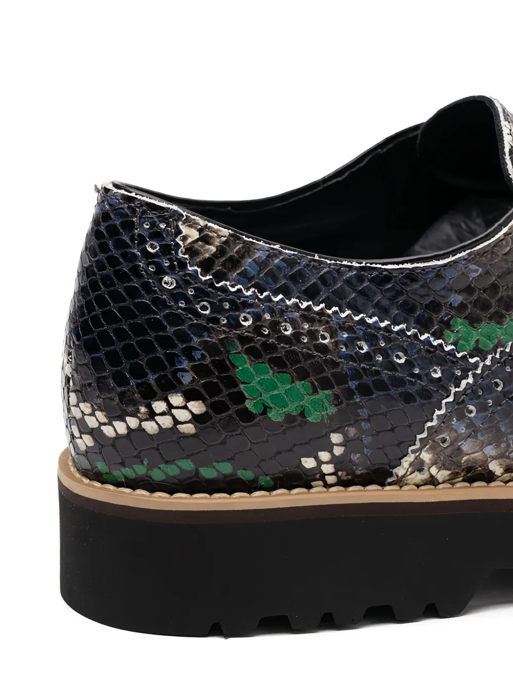 Hogan snakeskin platform brogue boots Zwart