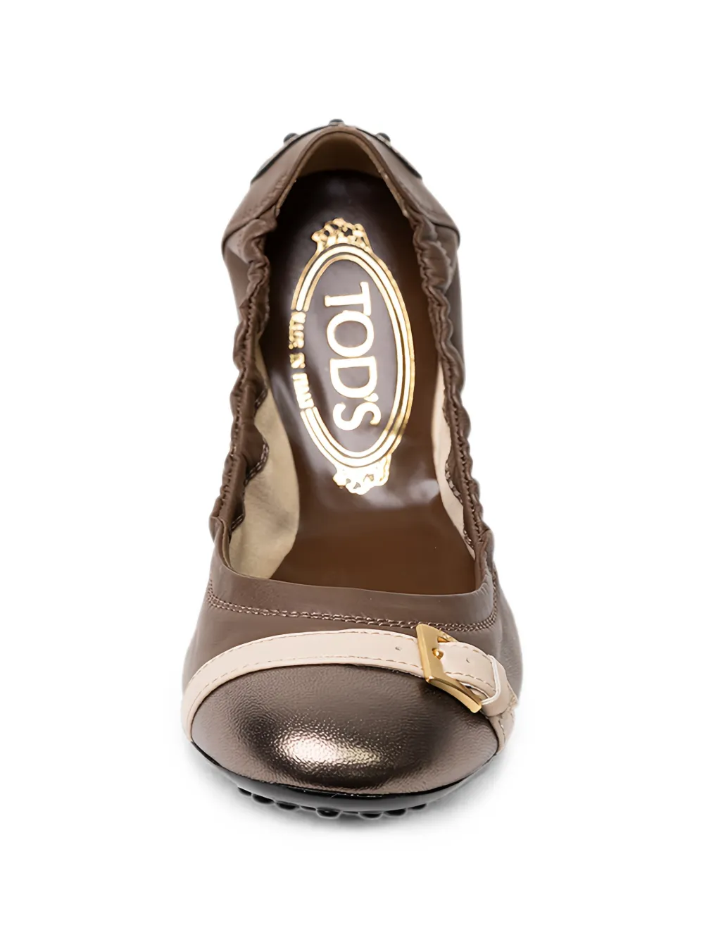 Tod's buckle-detail leather ballet flats Bruin