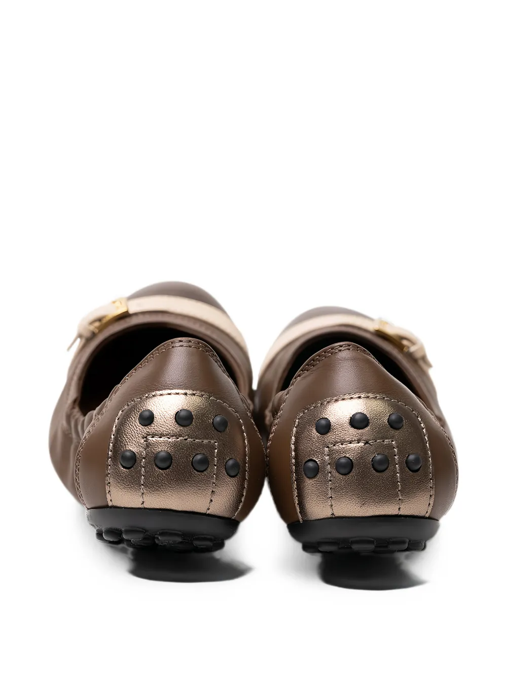 Tod's buckle-detail leather ballet flats Bruin