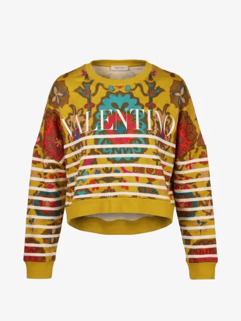 Valentino Garavani floral stripe sweatshirt
