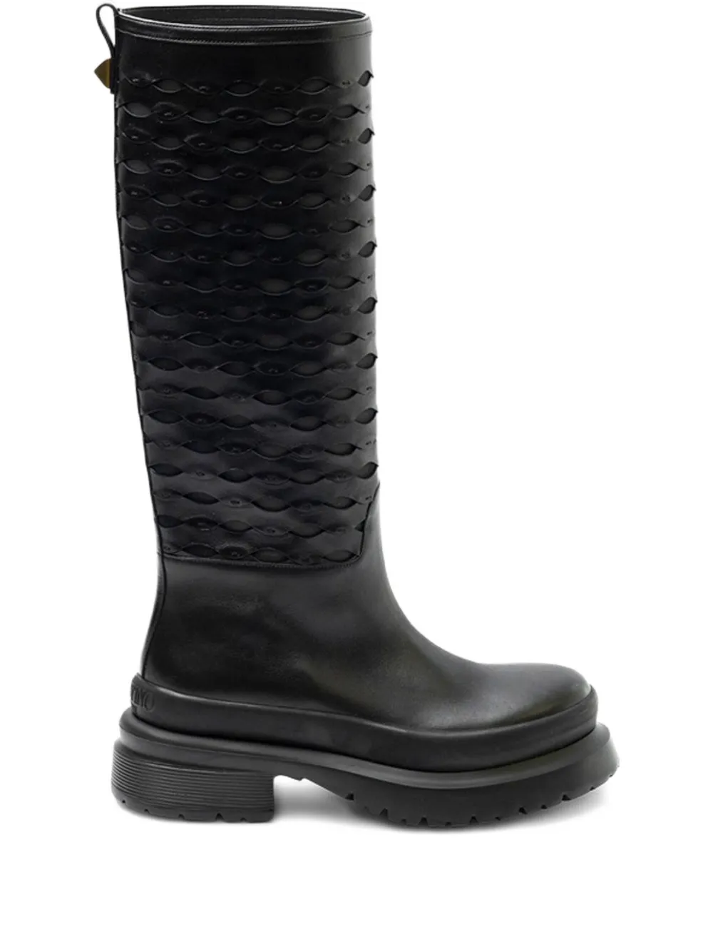 Valentino Garavani Cut-out Platform Boots In Black