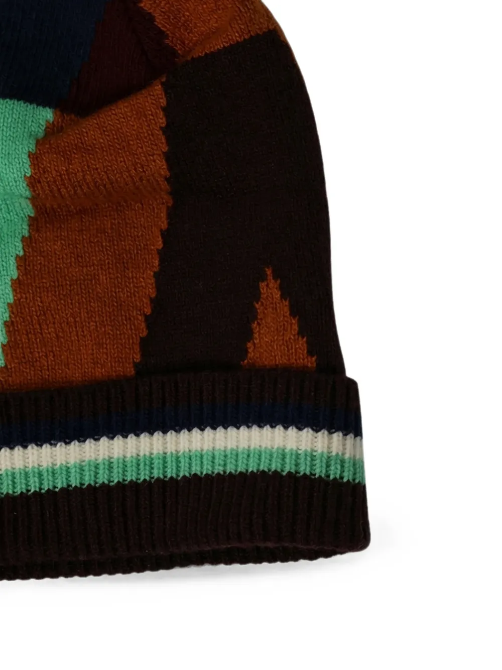 Valentino Garavani Muts met geometrisch patroon en omgeslagen rand Bruin