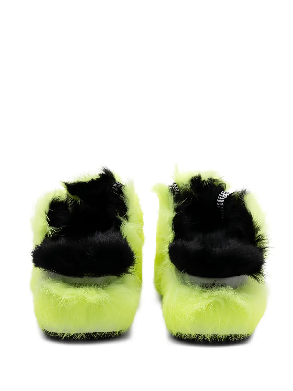 Hogan Slip-on sneakers met afwerking van bont Geel