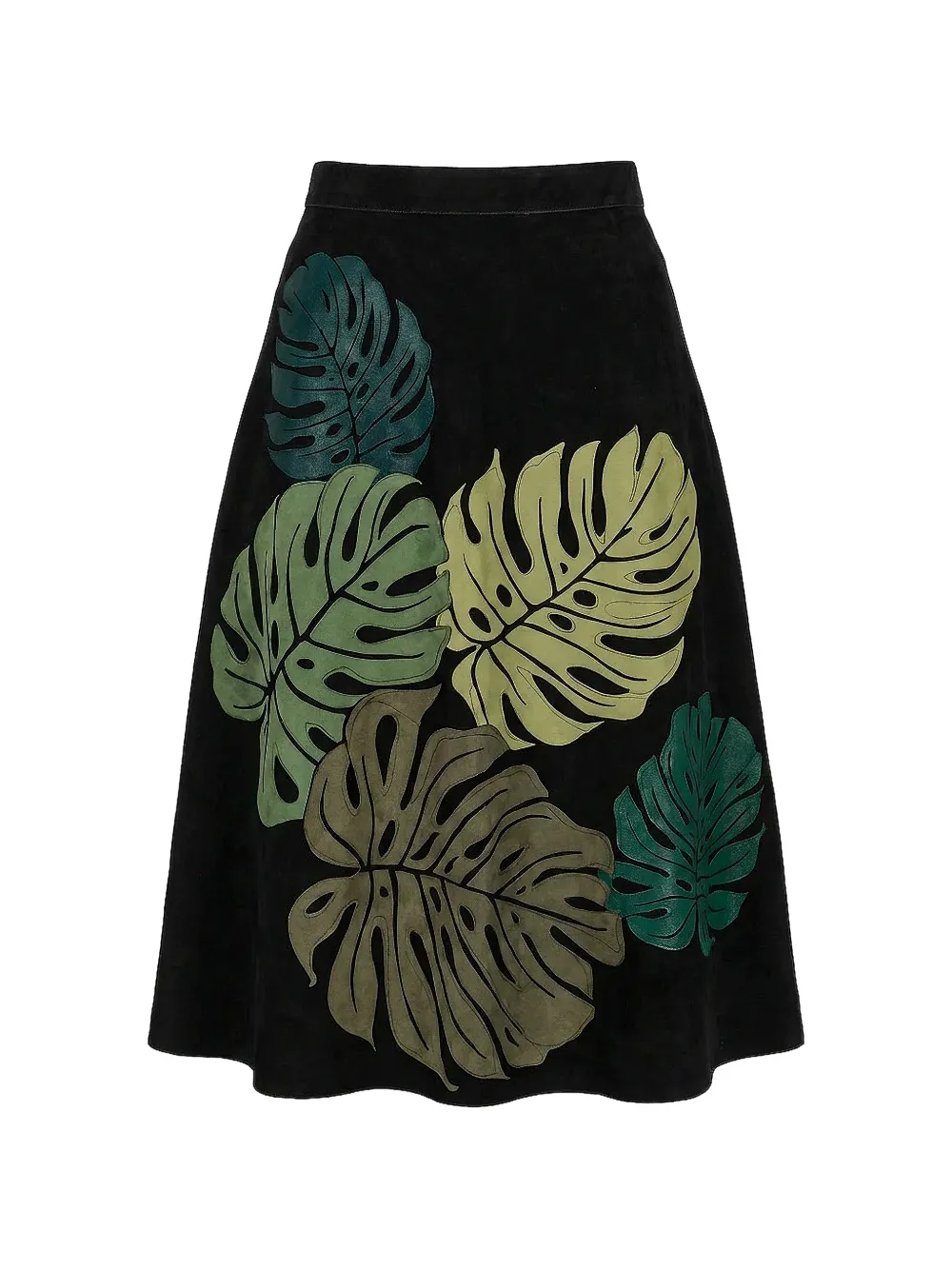 Valentino Garavani Rok met A-lijn en patchwork Zwart