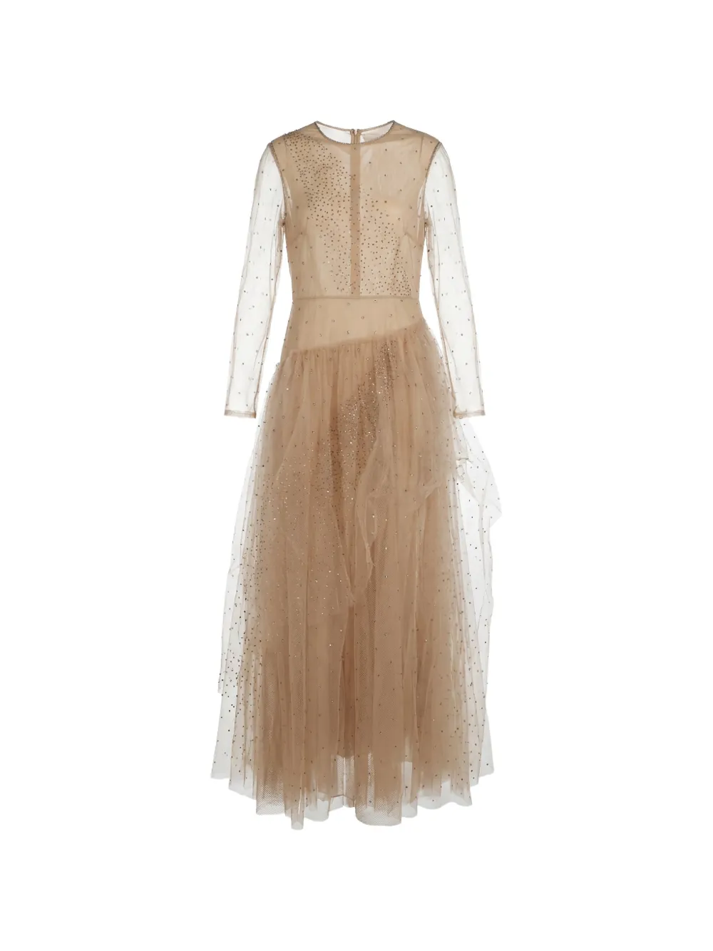 Valentino Garavani Maxikleid mit Rüschen - Nude