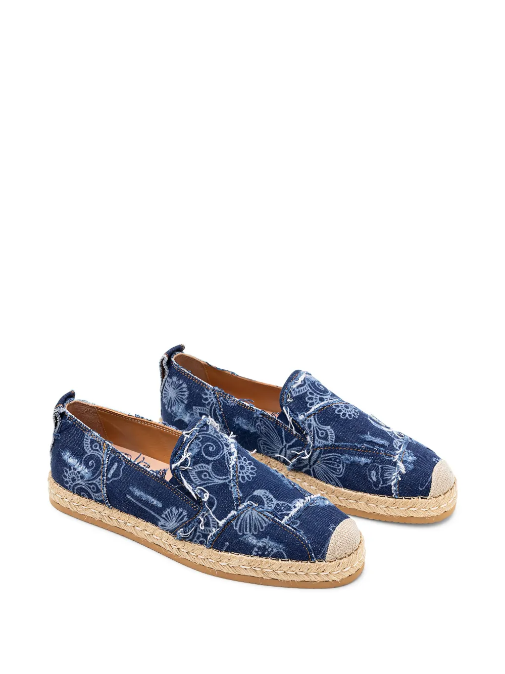 Hogan denim floral print espadrilles Blue
