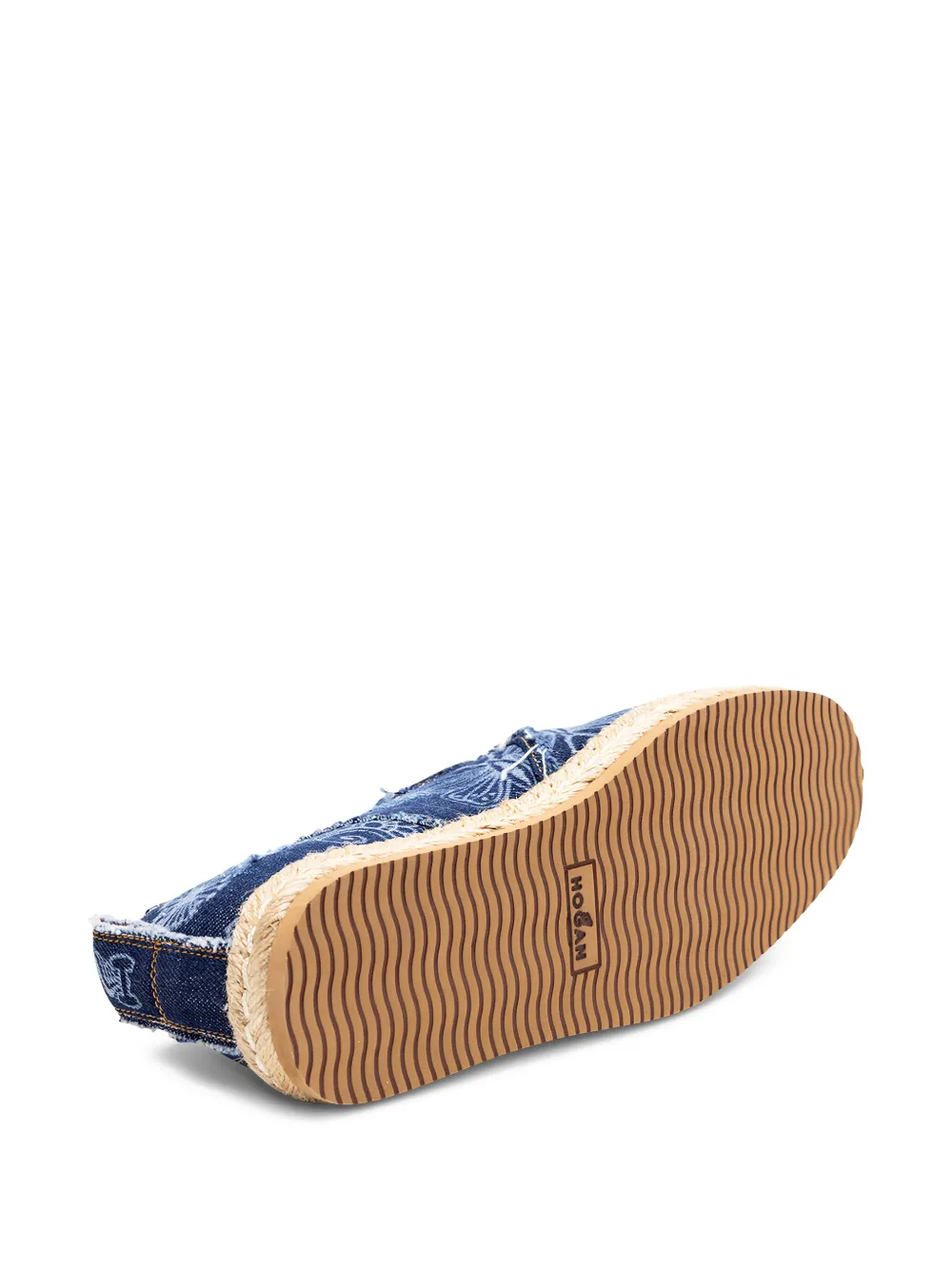 Hogan denim floral print espadrilles Blue