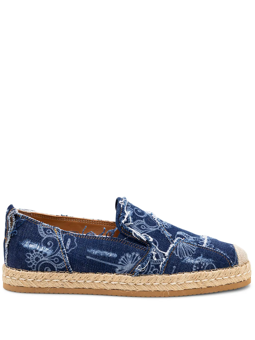 Hogan denim floral print espadrilles Blue