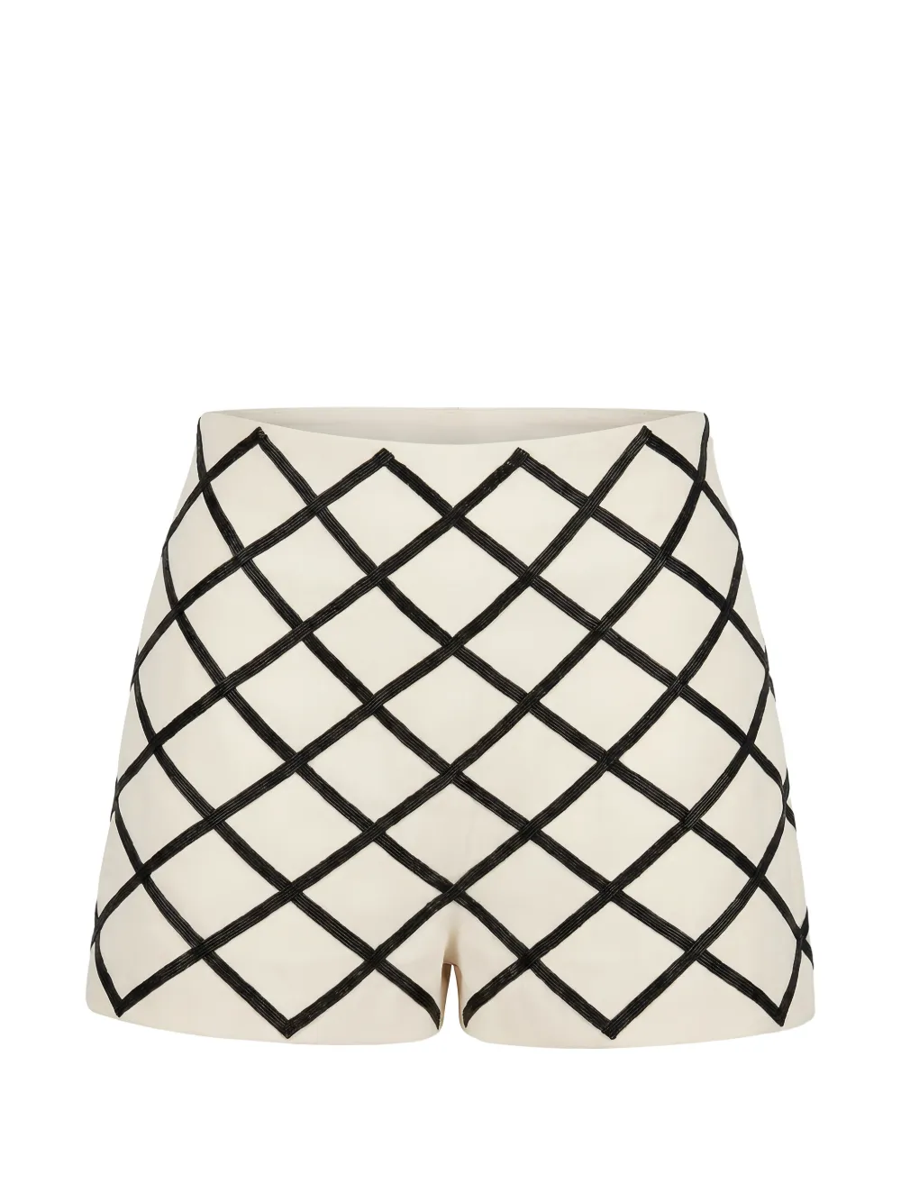 Valentino Garavani bead-embellished diamond-patterned shorts - Bianco