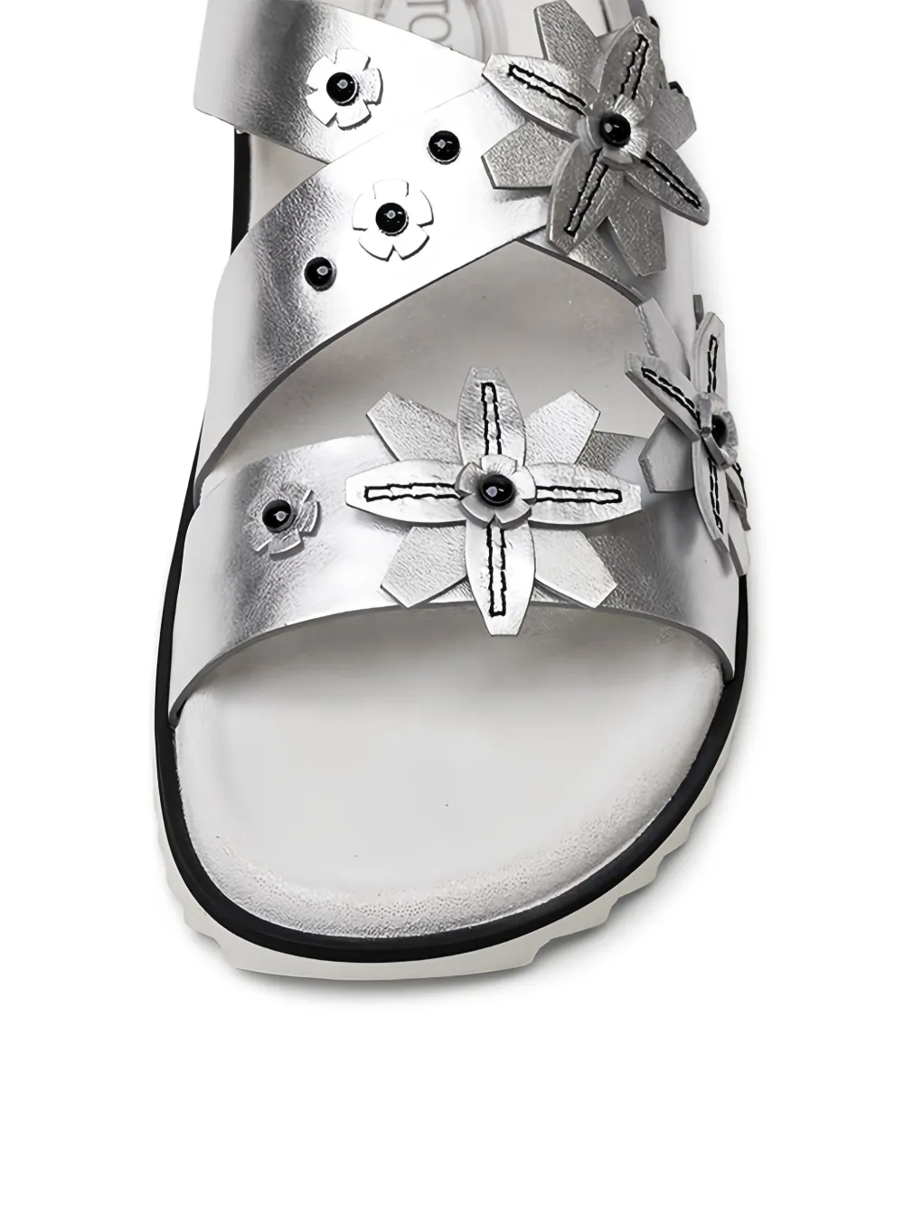 Tod's Sandalen verfraaid met bloem en gesp Zilver