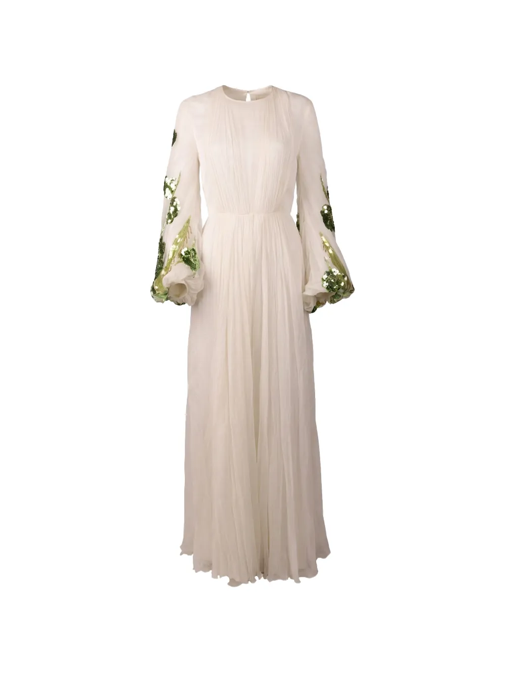 Valentino Garavani sequin-embellished pleated maxi dress - Neutrals