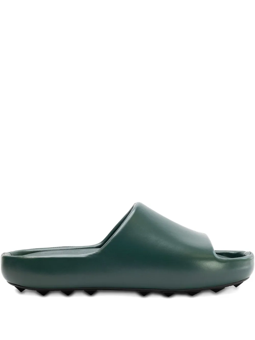 Valentino Garavani Round-toe Slides In Green