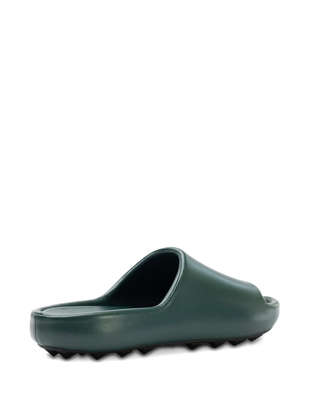 Valentino Round-toe Slides In Green
