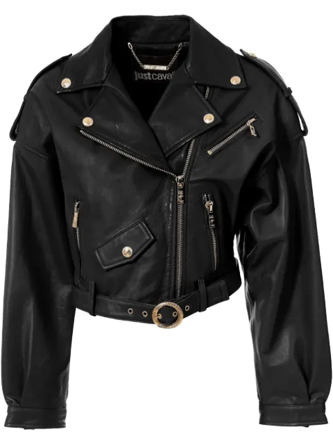 Just Cavalli chamarra biker de cuero