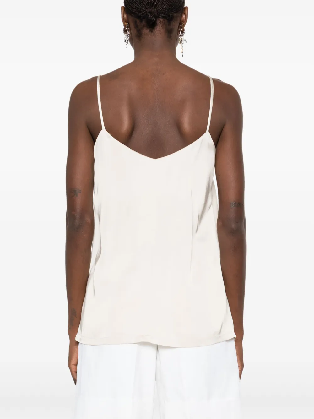 Shop Fabiana Filippi Bead-detail Tank Top In Neutrals