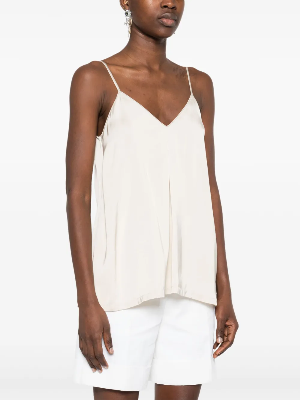 Shop Fabiana Filippi Bead-detail Tank Top In Neutrals