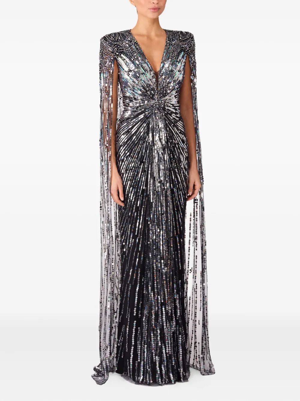 Jenny Packham sequin-embellished cape maxi dress | Cocktail & Party Dresses | Image 2