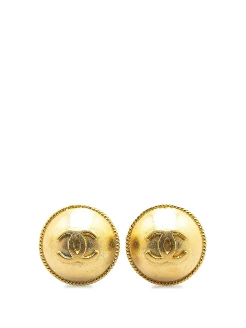 CHANEL Pre-Owned 1995 Gold Plated CC Clip On Earrings costume earrings